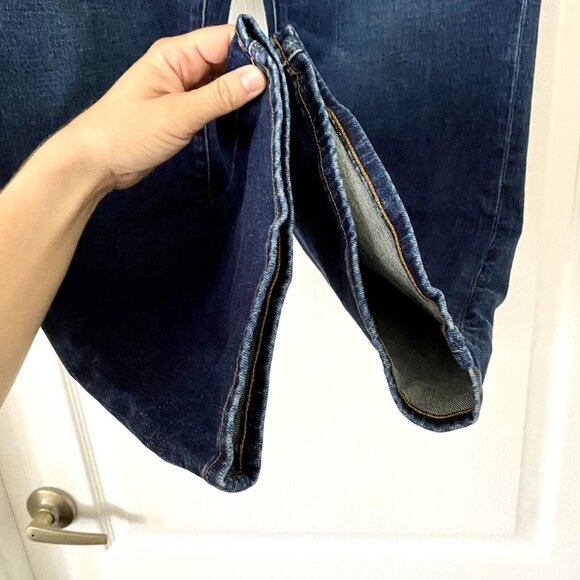 Madewell Petite Curvy Kick Out Crop Jeans 33P Dark Blue Bootcut Denim Jean - Picture 4 of 9